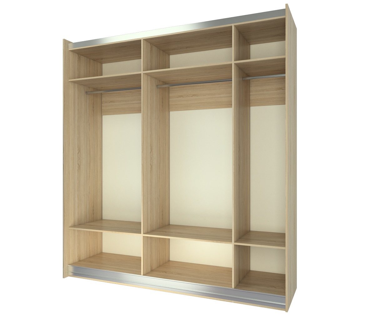 шкаф-купе лдсп алебастр белый стекло плёнка с рисунком зеркало арт 10172 (Шкафы-купе) Вид 2