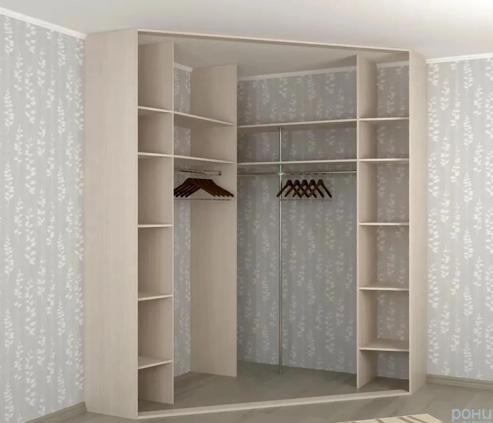 Роникон: Гардеробная ЛДСП Фарфор белый Зеркало серебро арт 10076, фото 2