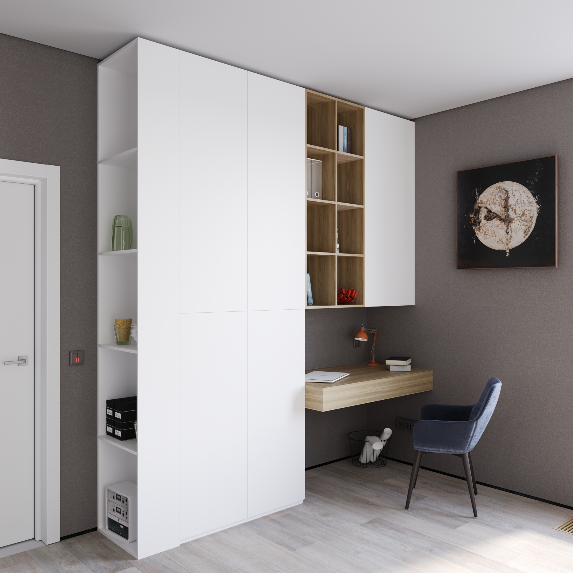 Роникон: Рабочее место со шкафом W1000 Белый Премиум арт 5733, фото 1