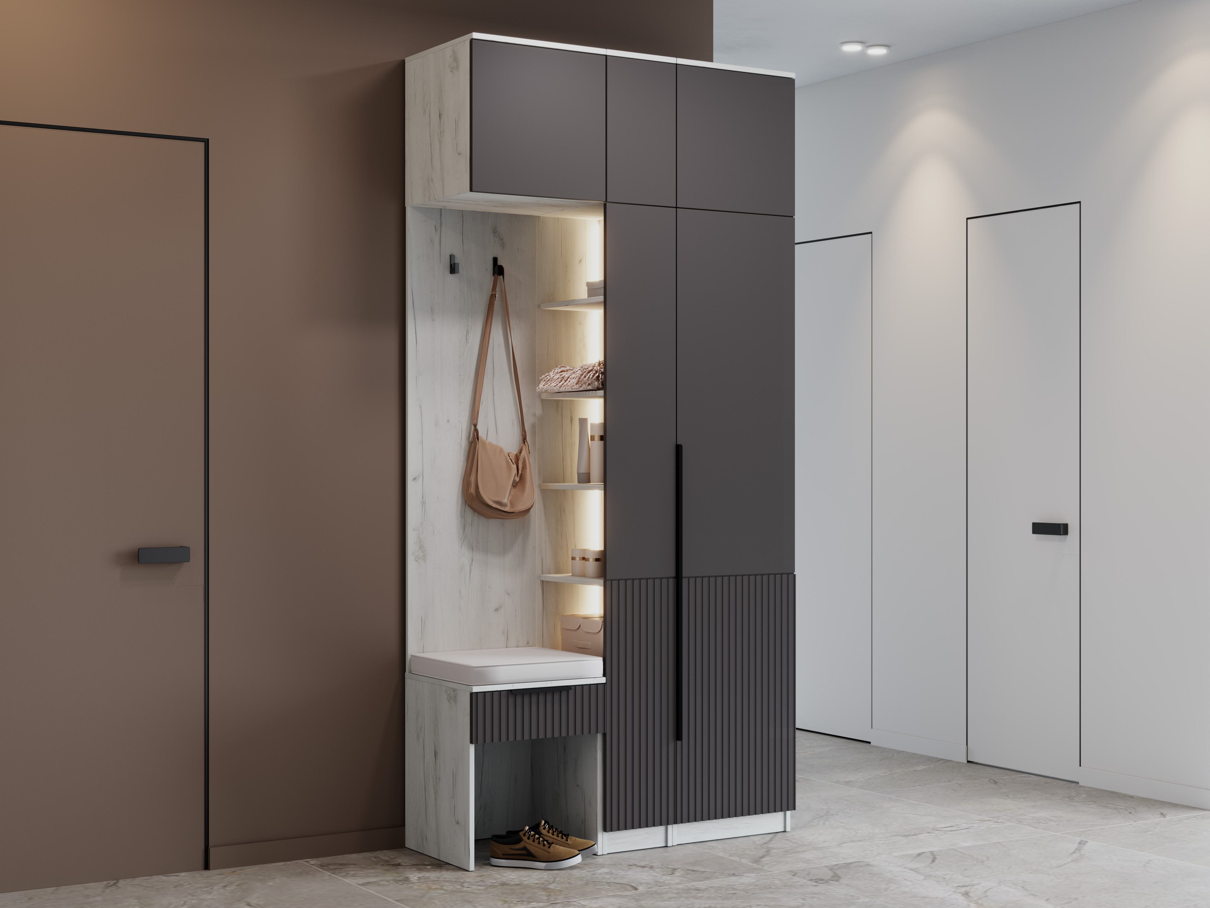 Роникон: Прихожая Стефани-1 115х240х42 арт 6007, фото 1