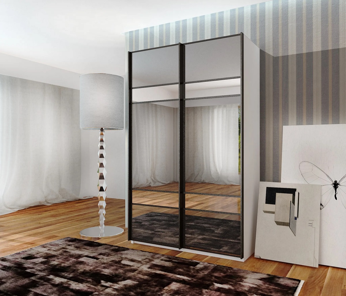 Роникон: Шкаф-купе ЛДСП Белый арт 10158, фото 1