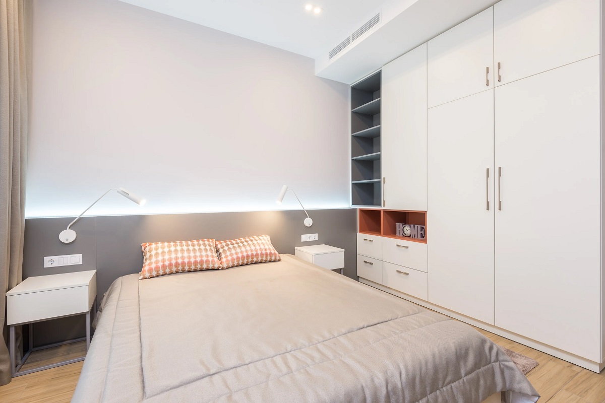 Роникон: Спальня ЛДСП Белый платиновый серый камень арт 18702, фото 4