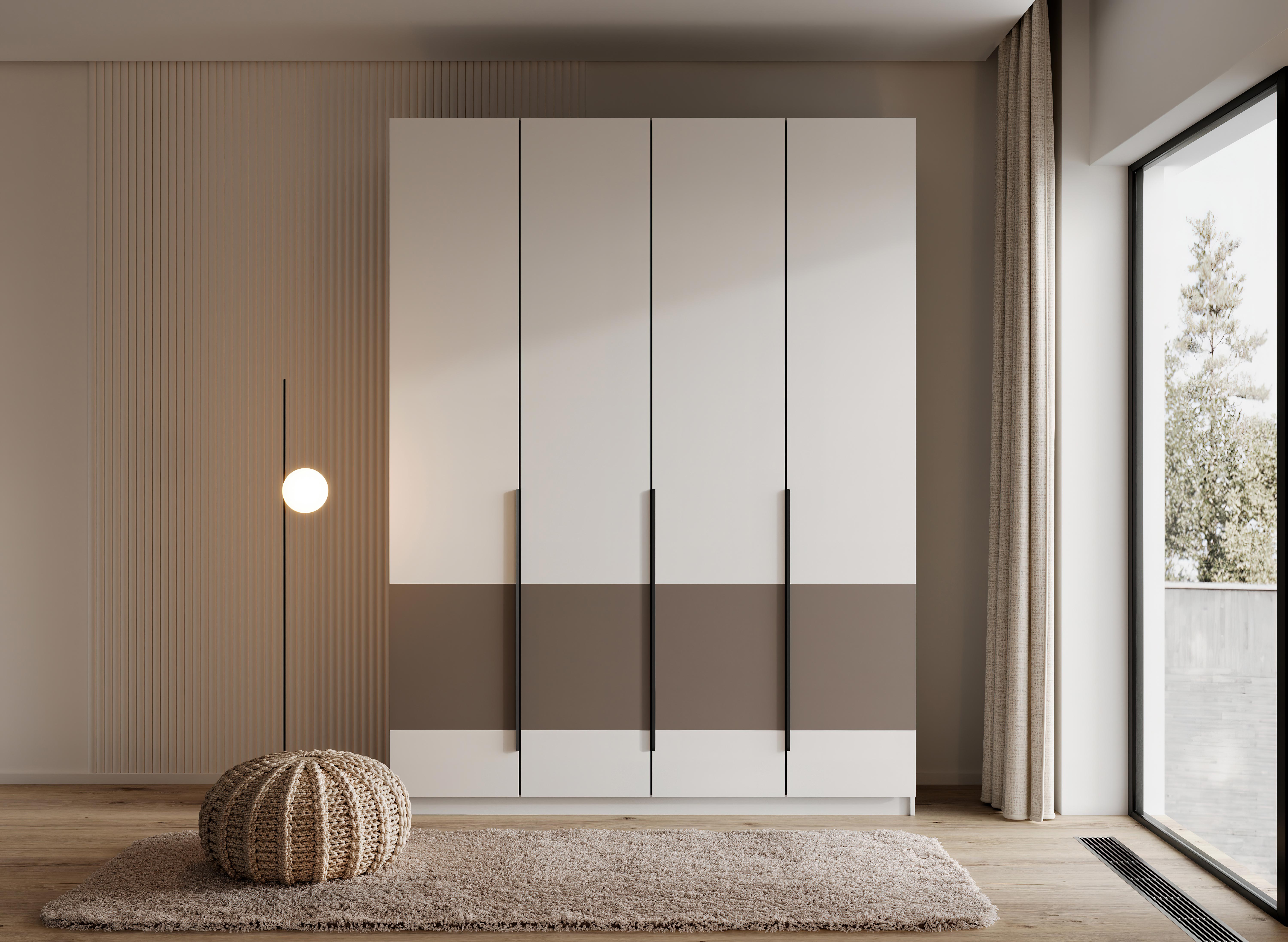 шкаф стелла 402/3 комбинированный 180х240х57 арт 6050 , двери ЛДСП Вид 1