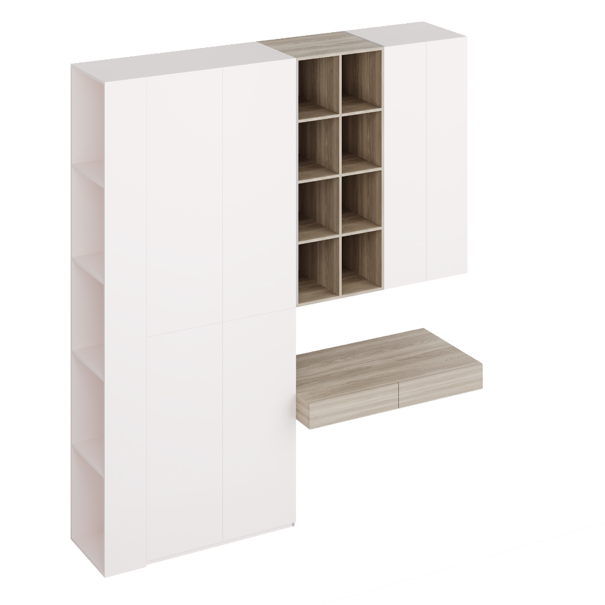 Роникон: Рабочее место со шкафом W1000 Белый Премиум арт 5733, фото 2