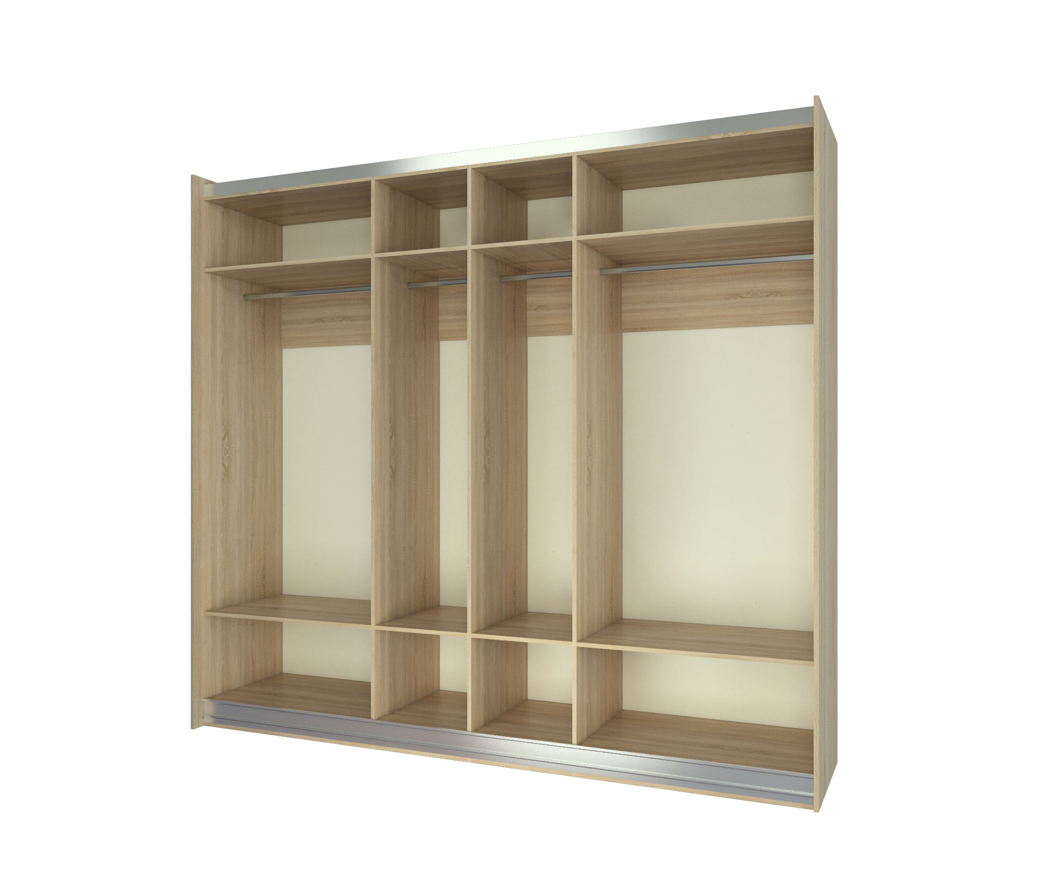 шкаф-купе лдсп эвкалипт тёмно-коричневый зеркало серебро арт 10167 (Шкафы-купе) Вид 2