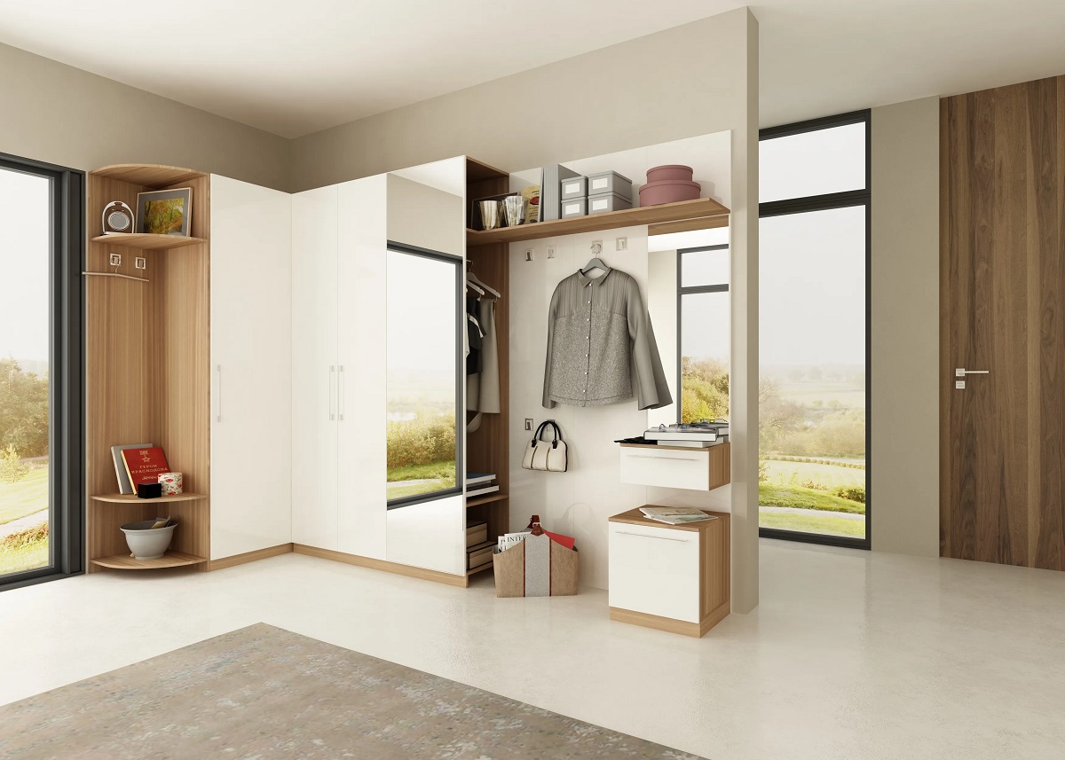 Роникон: Прихожая ЛДСП Белый Премиум Зеркало серебро арт 43, фото 1