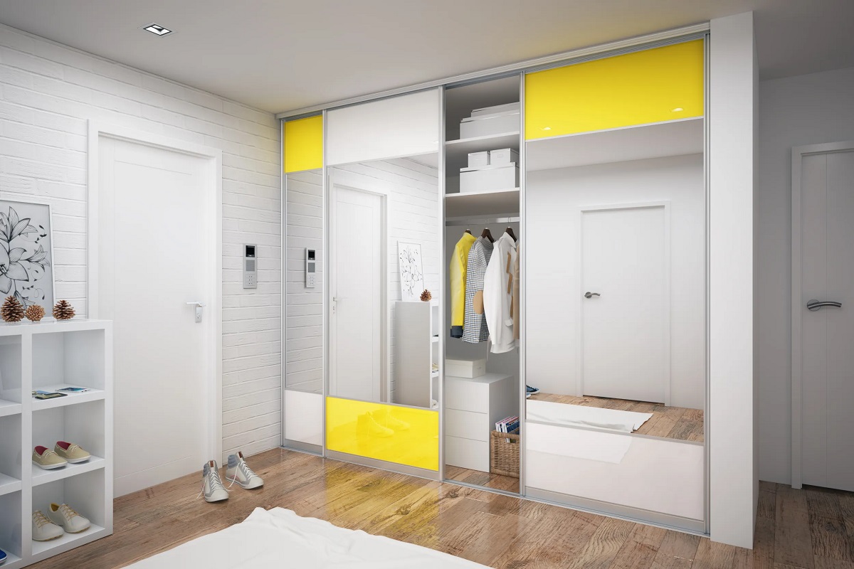 Роникон: Шкаф-купе ЛДСП Белый Премиум Зеркало серебро арт 4097, фото 1