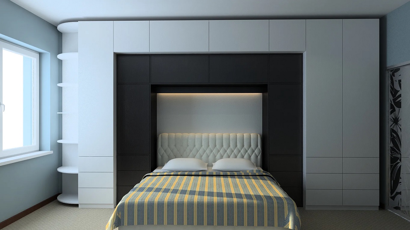 Роникон: Комплект в спальню ЛДСП Белый полярный чёрный арт 5301, фото 1