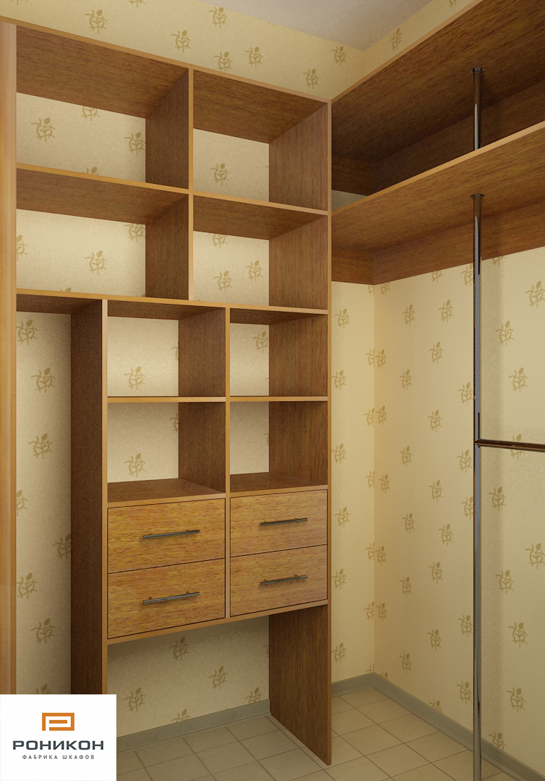 гардеробная лдсп вишня локарно арт 5722 (Гардеробные комнаты) Вид 2