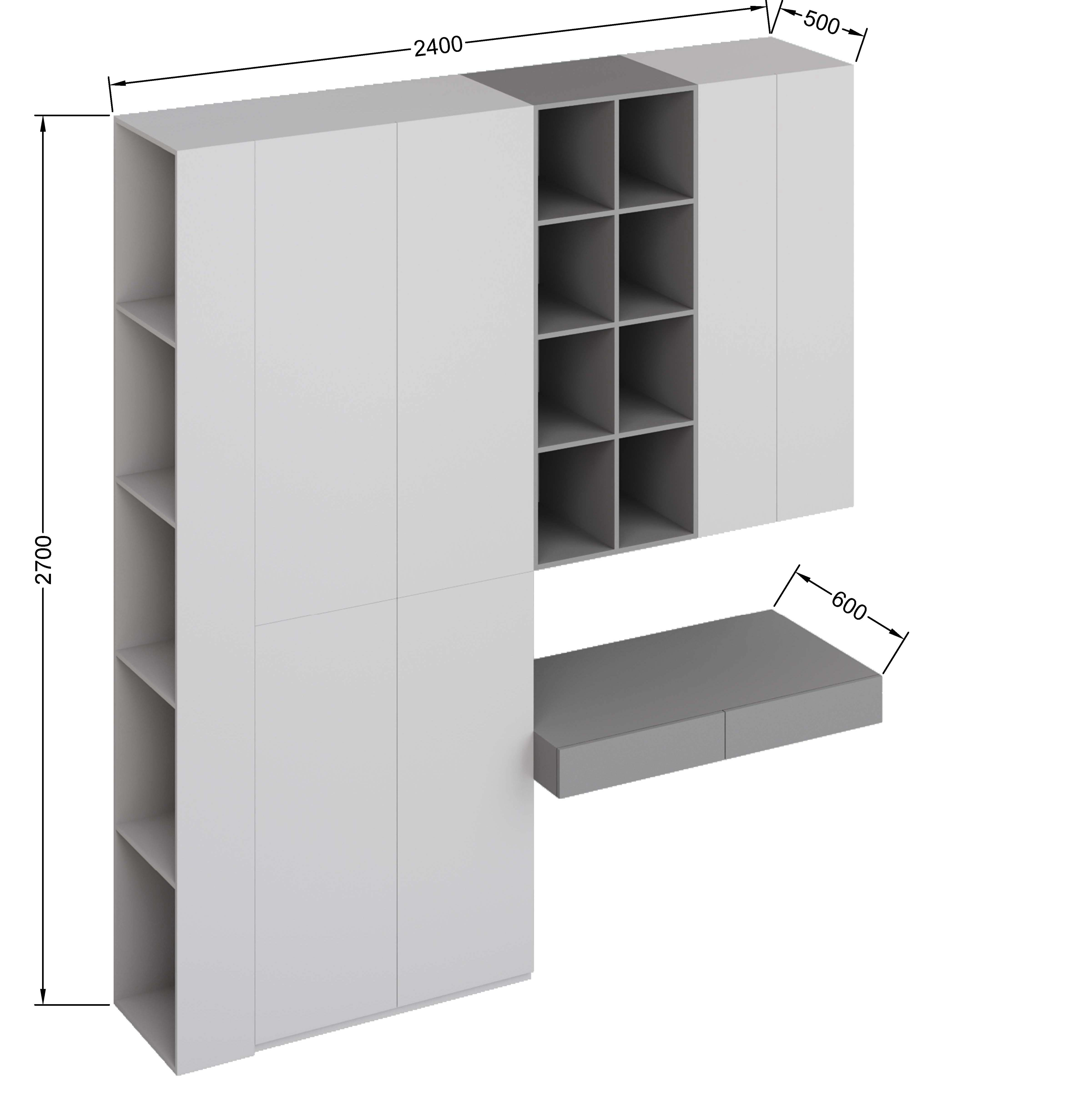 Роникон: Рабочее место со шкафом W1000 Белый Премиум арт 5733, фото 4