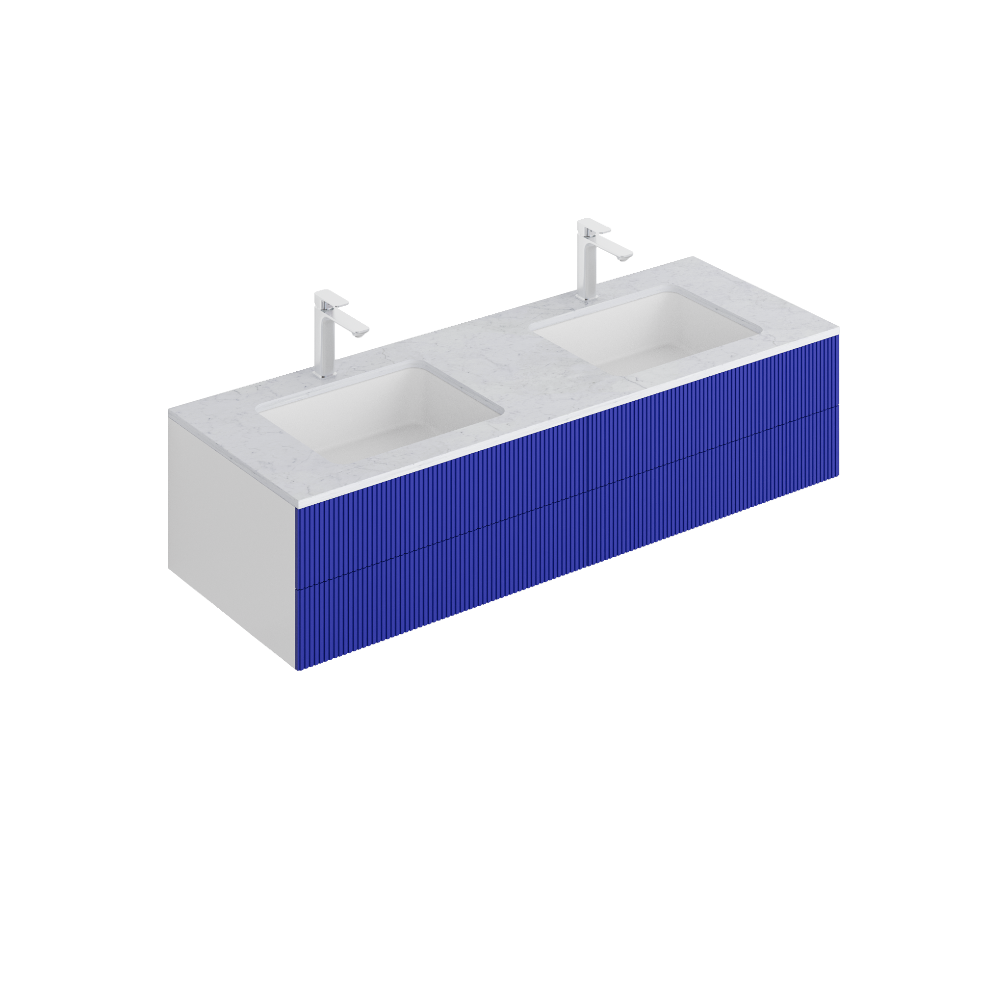 Роникон: Подвесная тумба под раковину на двоих RAL 5003 Синий сапфир арт 5695, фото 2