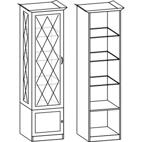 Роникон: Шкаф-витрина АР-01 Классик Арт 2001, фото 2