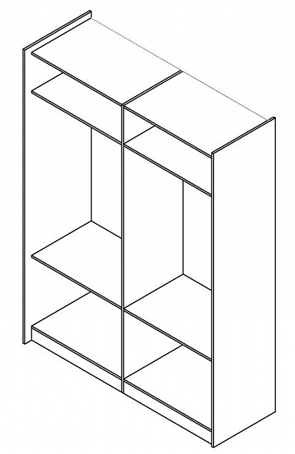 шкаф-купе лдсп файнлайн белый зеркало серебро арт 10185 (Шкафы-купе) Вид 2