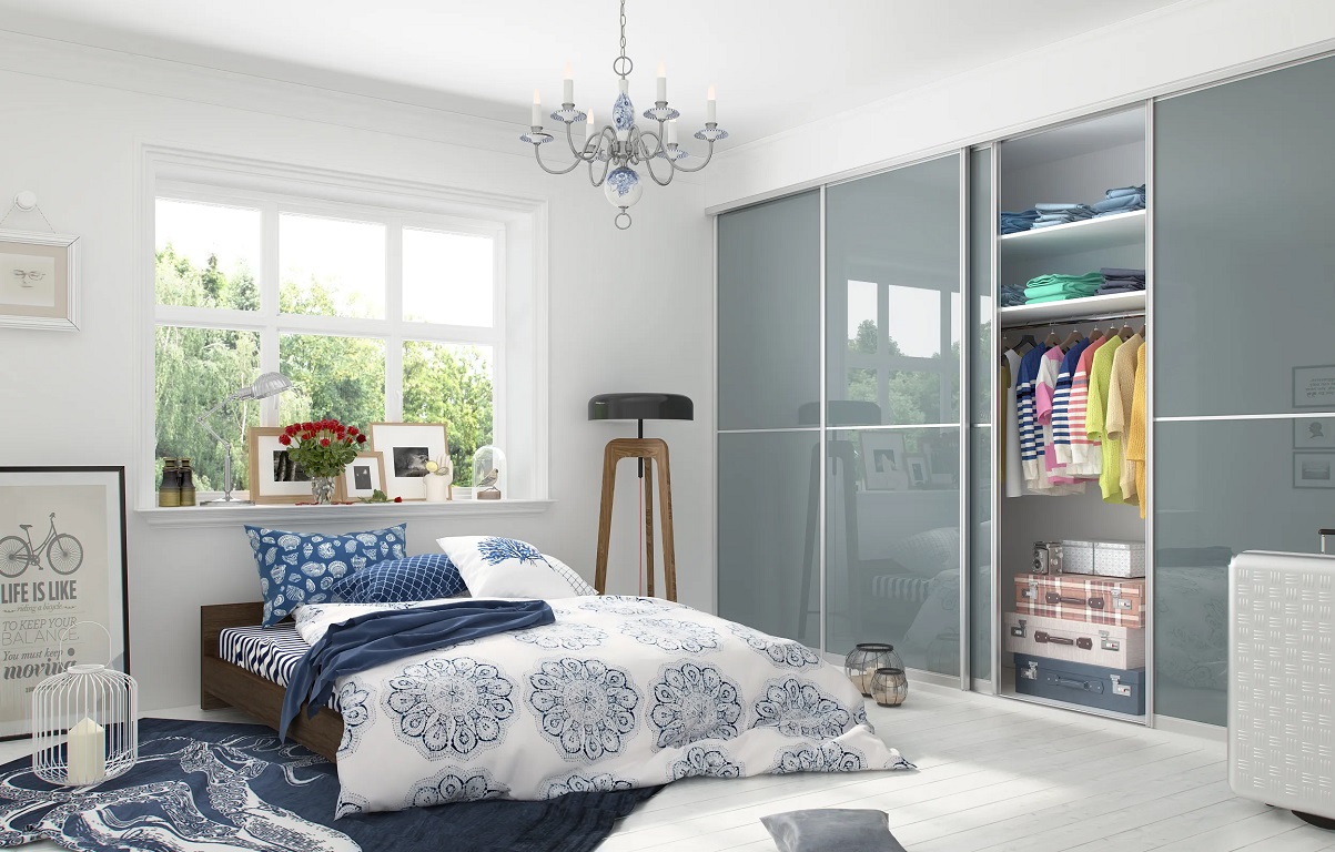 Роникон: Шкаф-купе ЛДСП Деним голубой арт 1245, фото 1