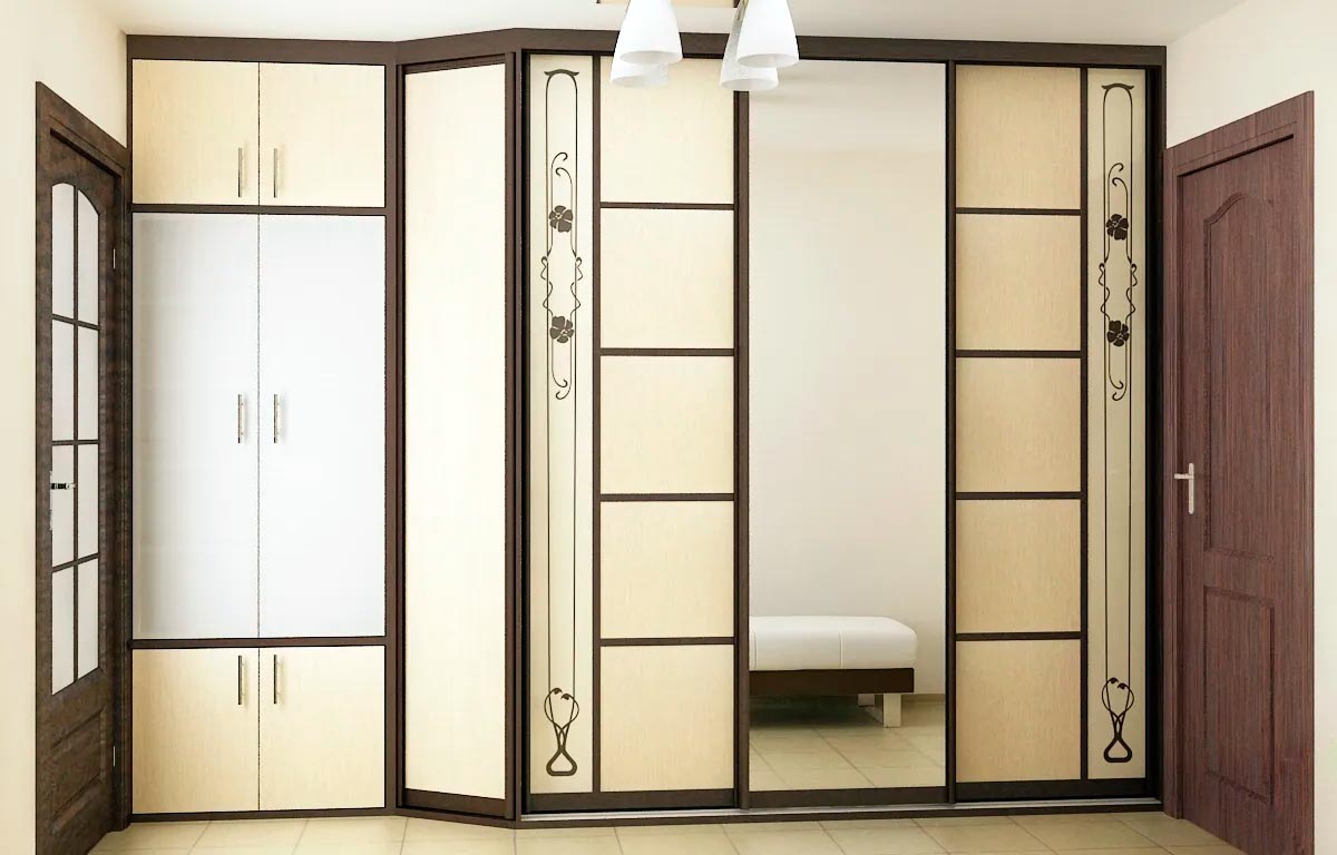 Роникон: Шкаф ЛДСП Клён Мандаль натуральный Зеркало серебро арт 10039, фото 1