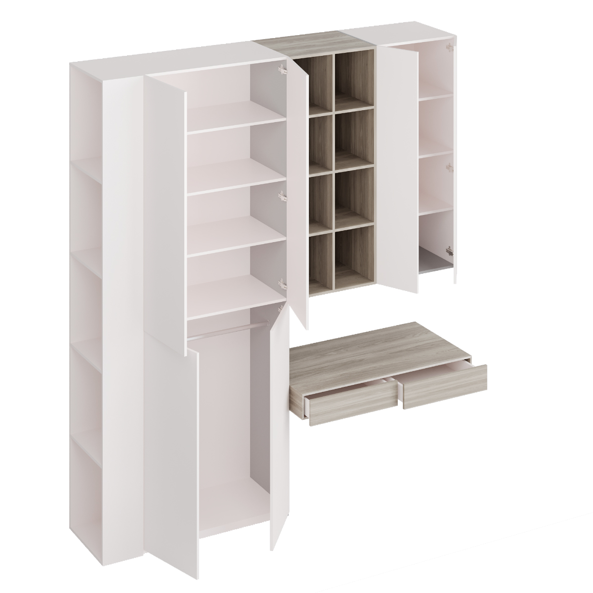 Роникон: Рабочее место со шкафом W1000 Белый Премиум арт 5733, фото 3