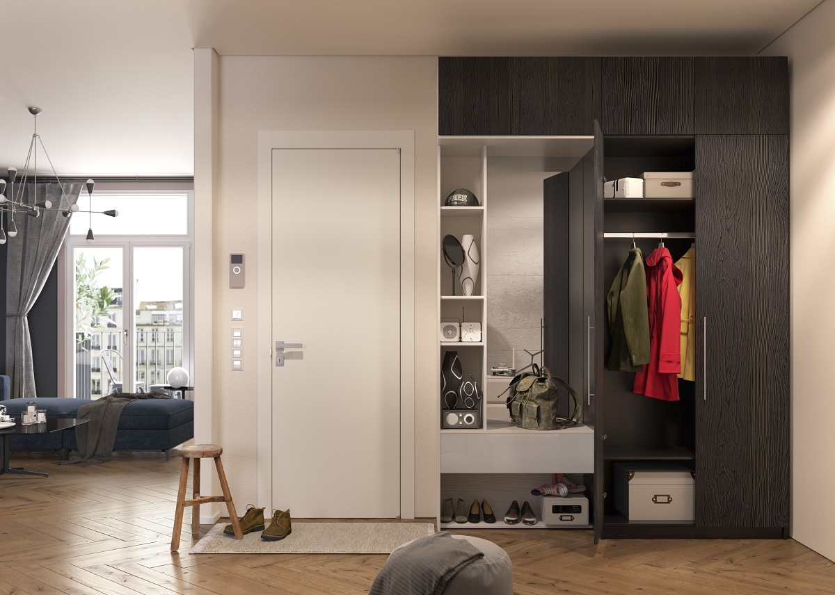 Роникон: Прихожая ЛДСП Дуб Денвер графит Зеркало серебро арт 7749, фото 1