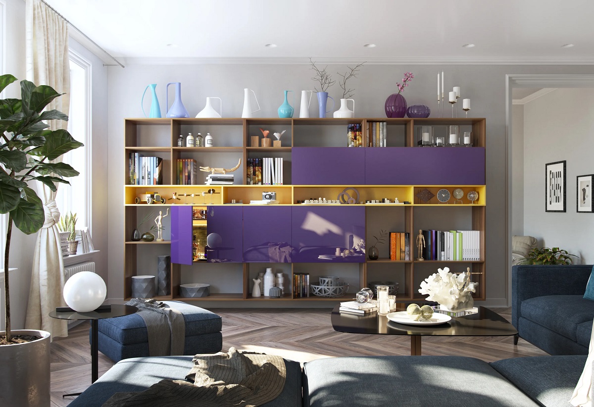 Роникон: Гостиная МДФ Фиолетовый арт 7723, фото 1