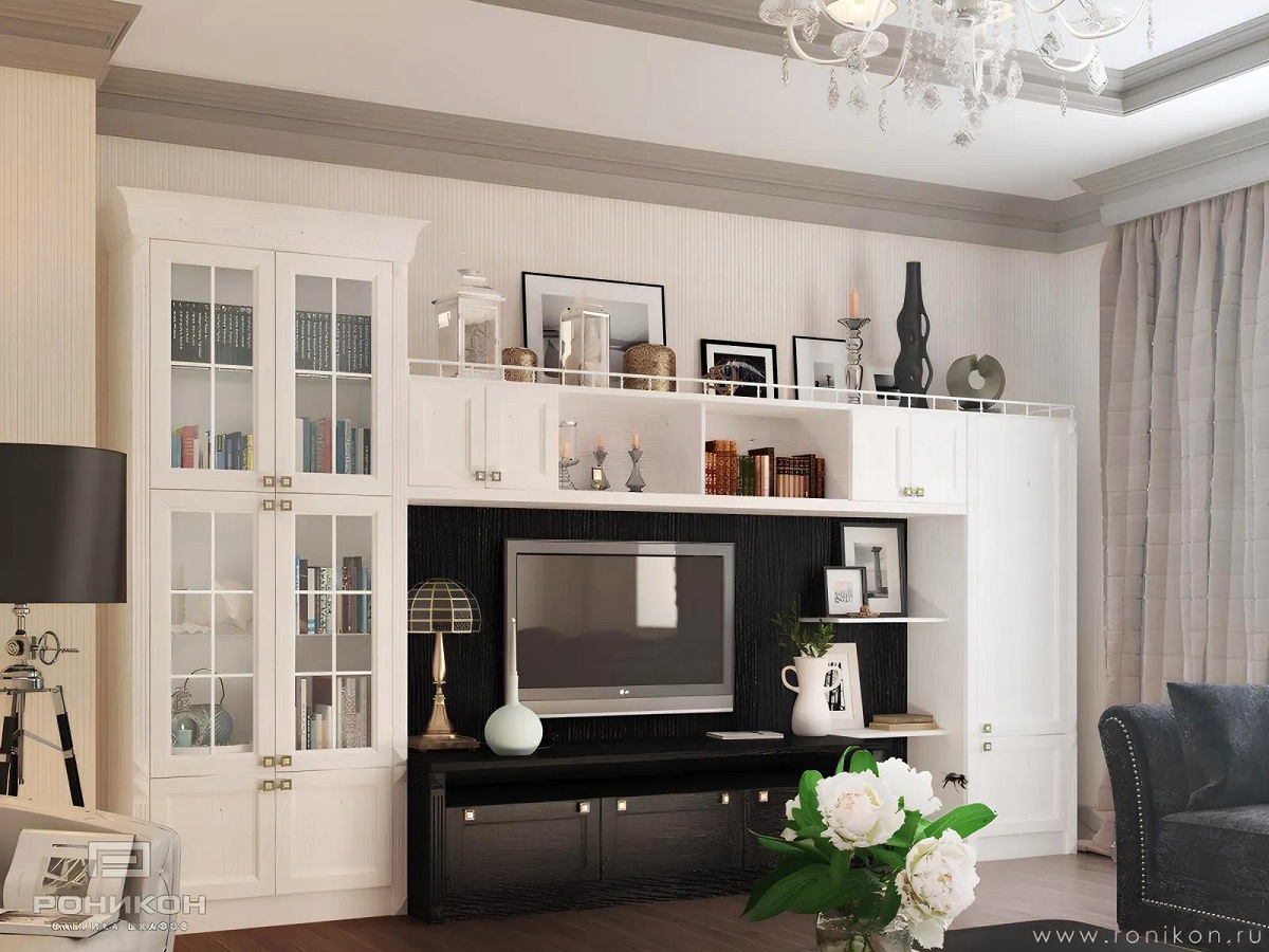 Роникон: Гостиная Массив Дуба Угольный Молоко Бергамо арт 1143, фото 1