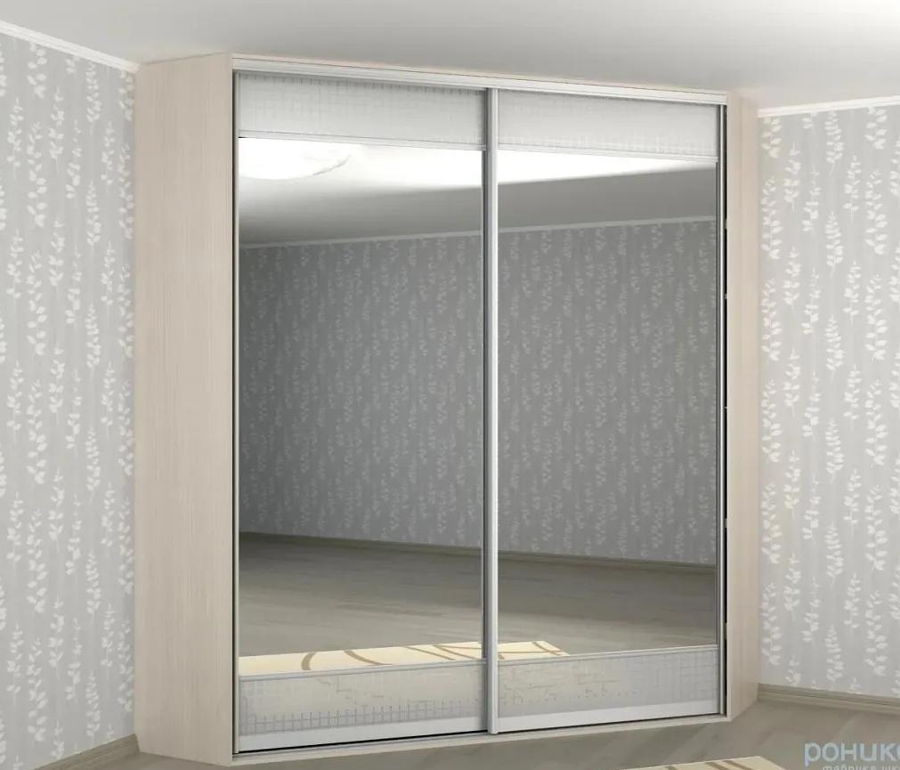 Роникон: Гардеробная ЛДСП Фарфор белый Зеркало серебро арт 10076, фото 1