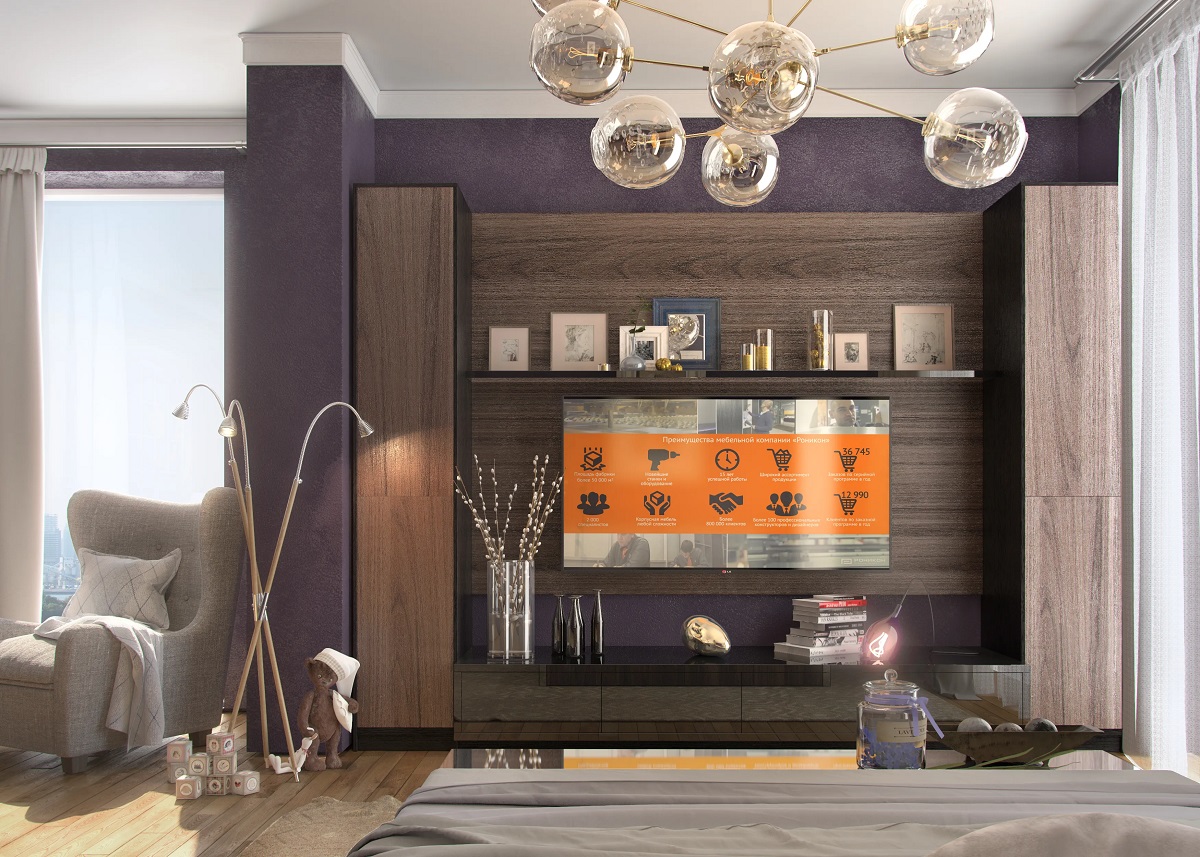 Роникон: Гостиная ЛДСП Орех Карини натуральный арт 7738, фото 1