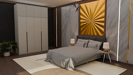 Роникон: Шкаф МДФ Платиново-серый арт 5737, рис 1