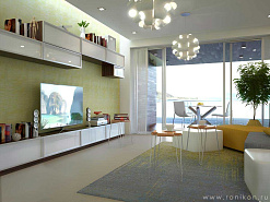 Гостиная ЛДСП Белый Альпийский Стекло Матовый белый арт 634