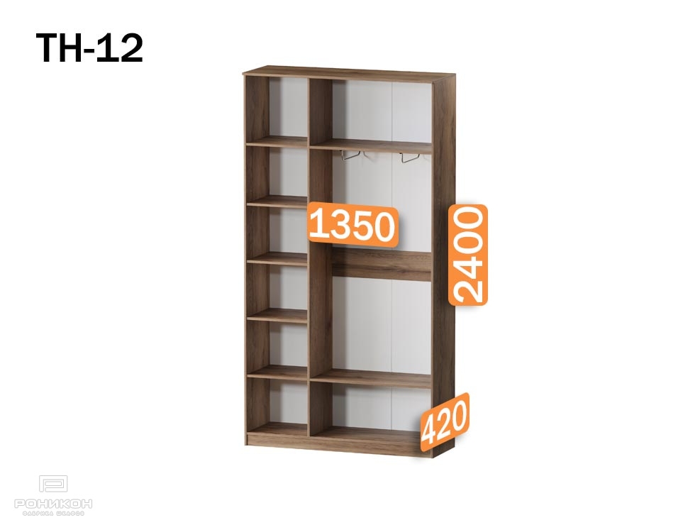 Роникон: Шкаф Стефани 12 с антресолью 135х240х42 арт 6006, фото 2