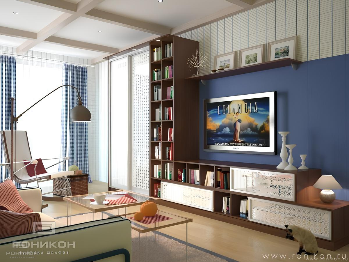 Роникон: Гостиная Дуб Чарльстон тёмно-коричневый Зеркало с рисунком арт 652, фото 1