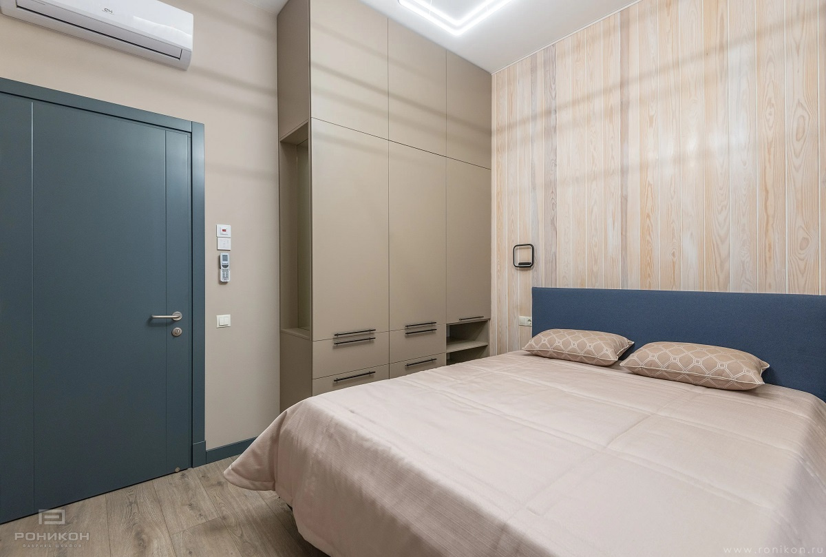 шкаф лдсп серый бетон арт 18712 (Корпусная мебель в спальню) Вид 1