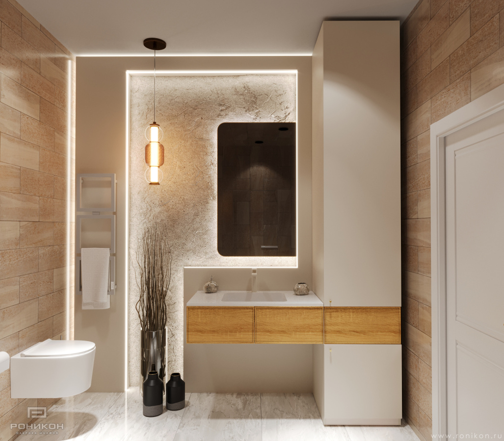 Роникон: Шкаф с тумбой под раковину Акация Шеффилд / Платиновый белый арт 5698, фото 1