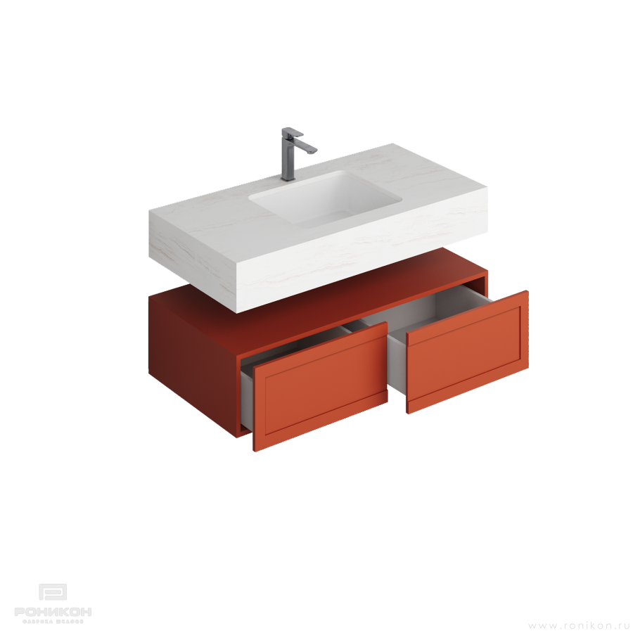 Роникон: Тумба консольная под раковину RAL 3014 Античный красный арт 5697, фото 3