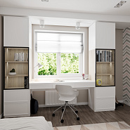 Рабочее место с тумбами МДФ эмаль RAL 9006 Железный блеск арт 5731