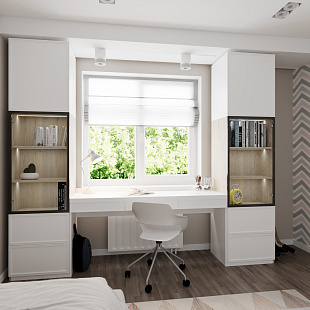 Роникон: Рабочее место с тумбами МДФ эмаль RAL 9006 Железный блеск арт 5731, рис 1