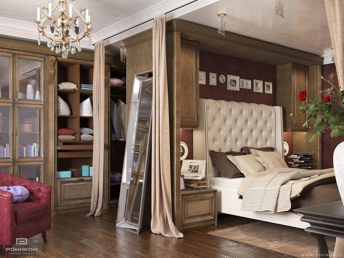 комплект для спальни с гардеробной массив дуб бренди арт 1450 (Натуральный массив) Вид 1