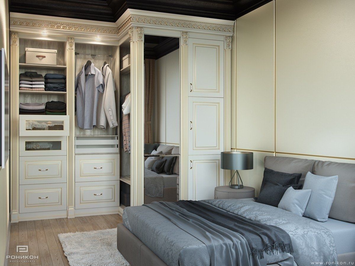 гардеробная в спальню массив дуба молоко сирия арт 1688 (Натуральный массив) Вид 1