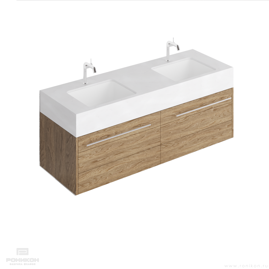 Роникон: Консольная тумба под раковину Дуб Канзас коричневый арт 5694, фото 2