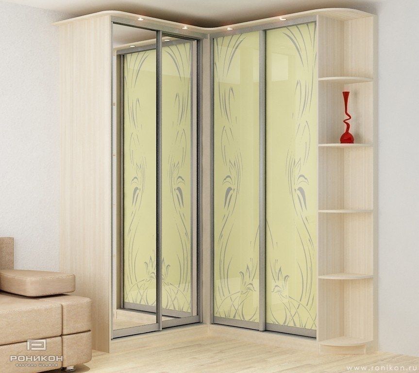 Роникон: Шкаф-купе ЛДСП Дуб Каселла белый Зеркало серебро арт 1917, фото 1