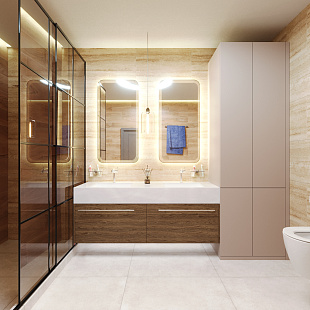 Роникон: Консольная тумба под раковину Дуб Канзас коричневый арт 5694, рис 1