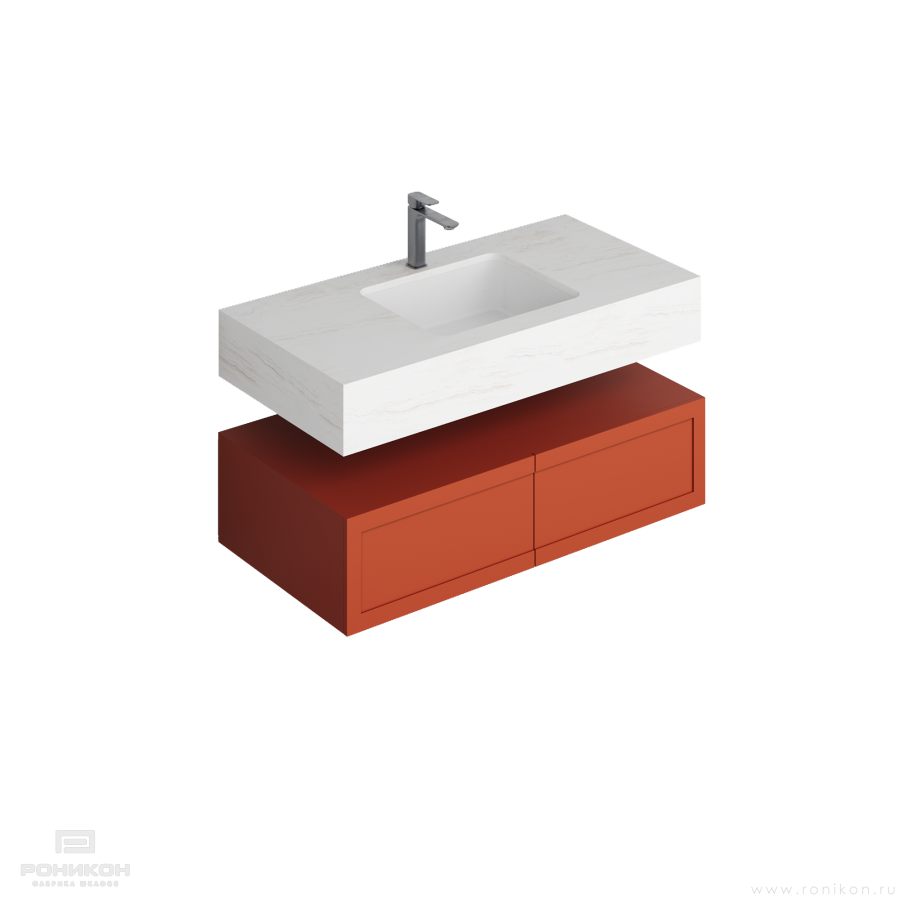 Роникон: Тумба консольная под раковину RAL 3014 Античный красный арт 5697, фото 2