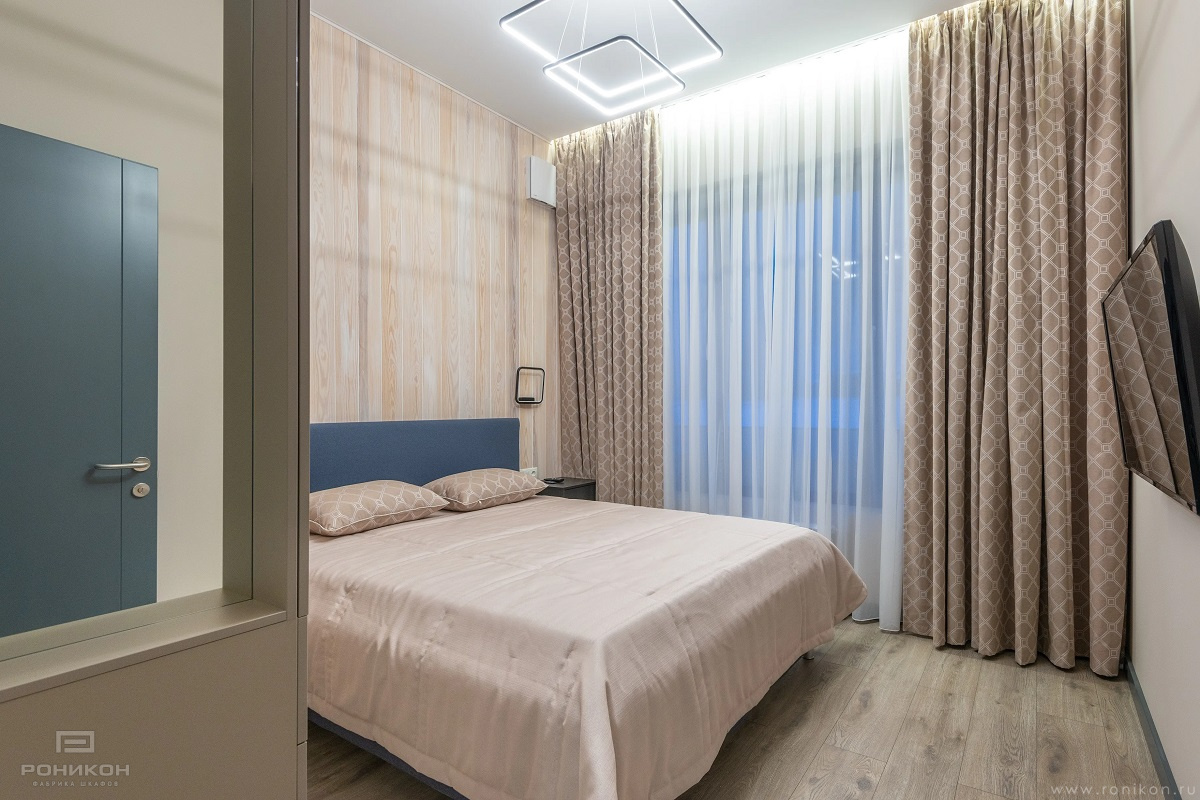 шкаф лдсп серый бетон арт 18712 (Корпусная мебель в спальню) Вид 2