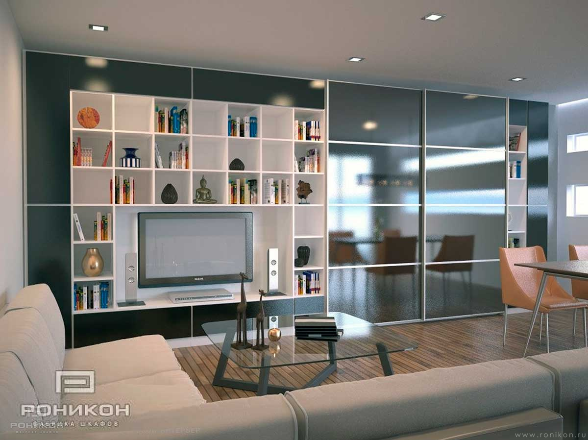 Роникон: Гостиная-купе Белый Премиум Чёрный арт 633, фото 1