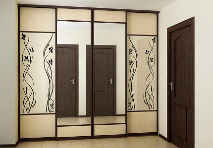 Роникон: Шкаф-купе ЛДСП Сосна Аланд полярная Зеркало серебро арт 10028, рис 1