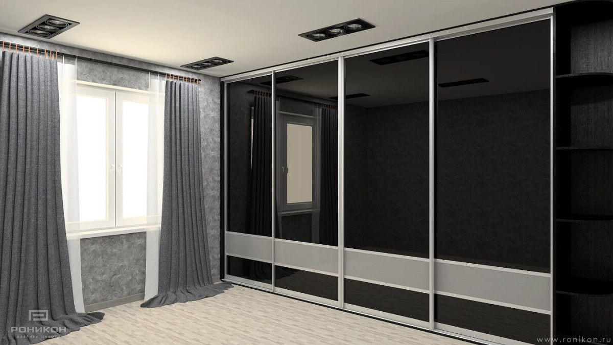 Роникон: Стенка-купе под ТВ Чёрный арт 5403, фото 1