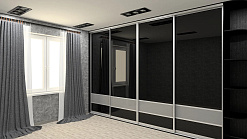 Стенка-купе под ТВ Чёрный арт 5403