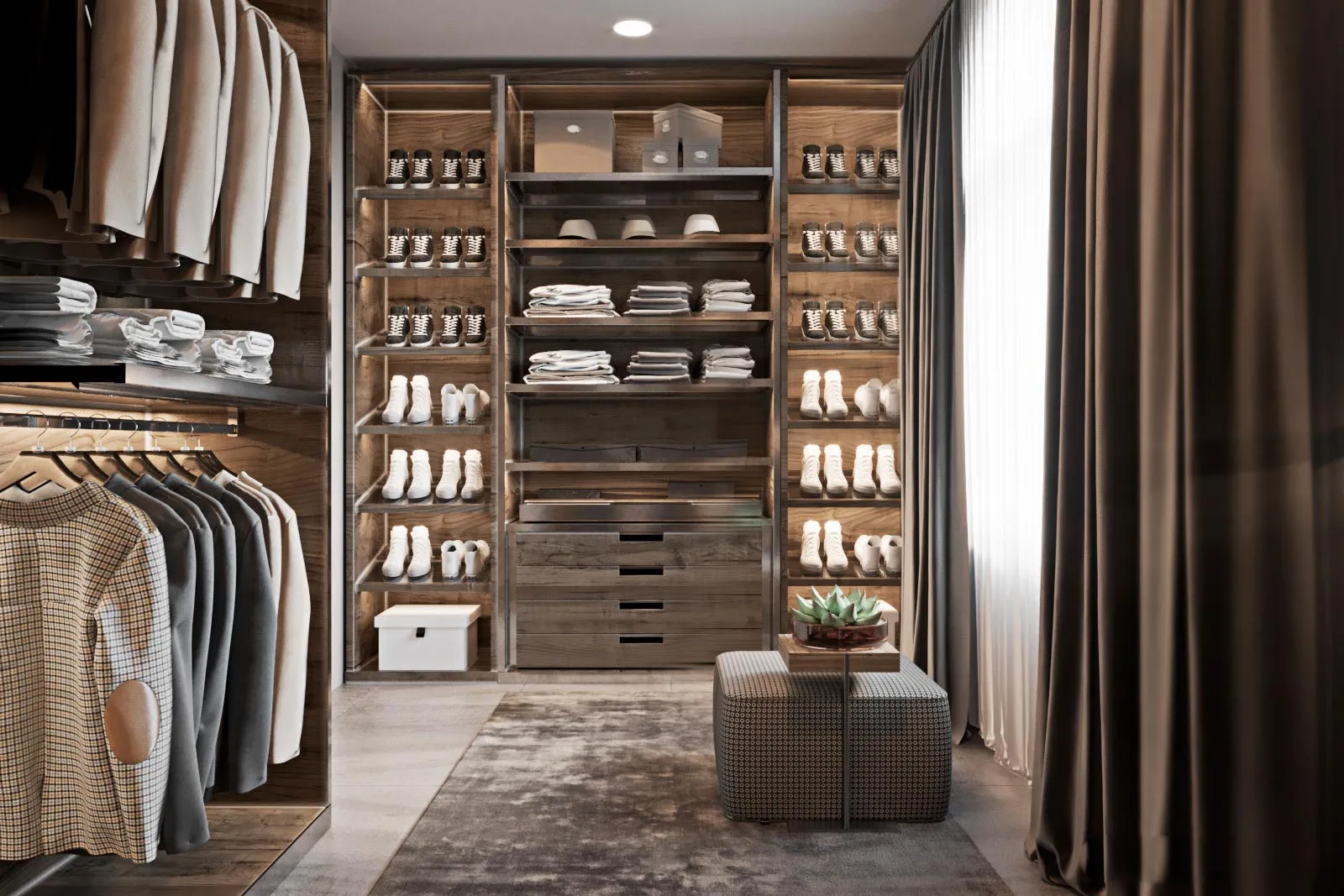 Роникон: Гардеробная на заказ ЛДСП Дуб Виченца арт 5615, фото 1