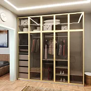 Шкаф ЛДСП W990 Белый кристалл / Дымчатое стекло арт 5699