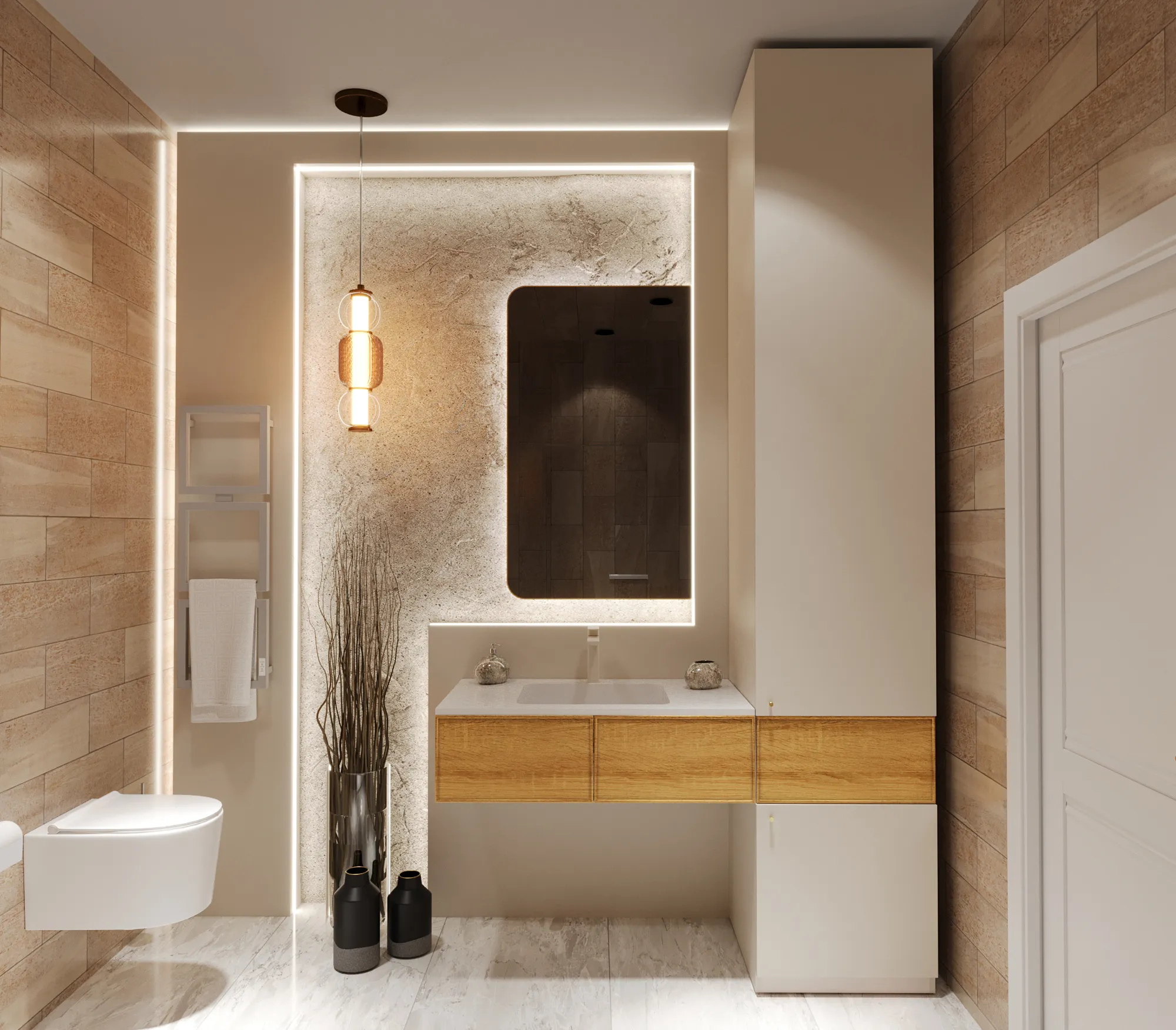 Роникон: Шкаф с тумбой под раковину Акация Шеффилд / Платиновый белый арт 5698, фото 1