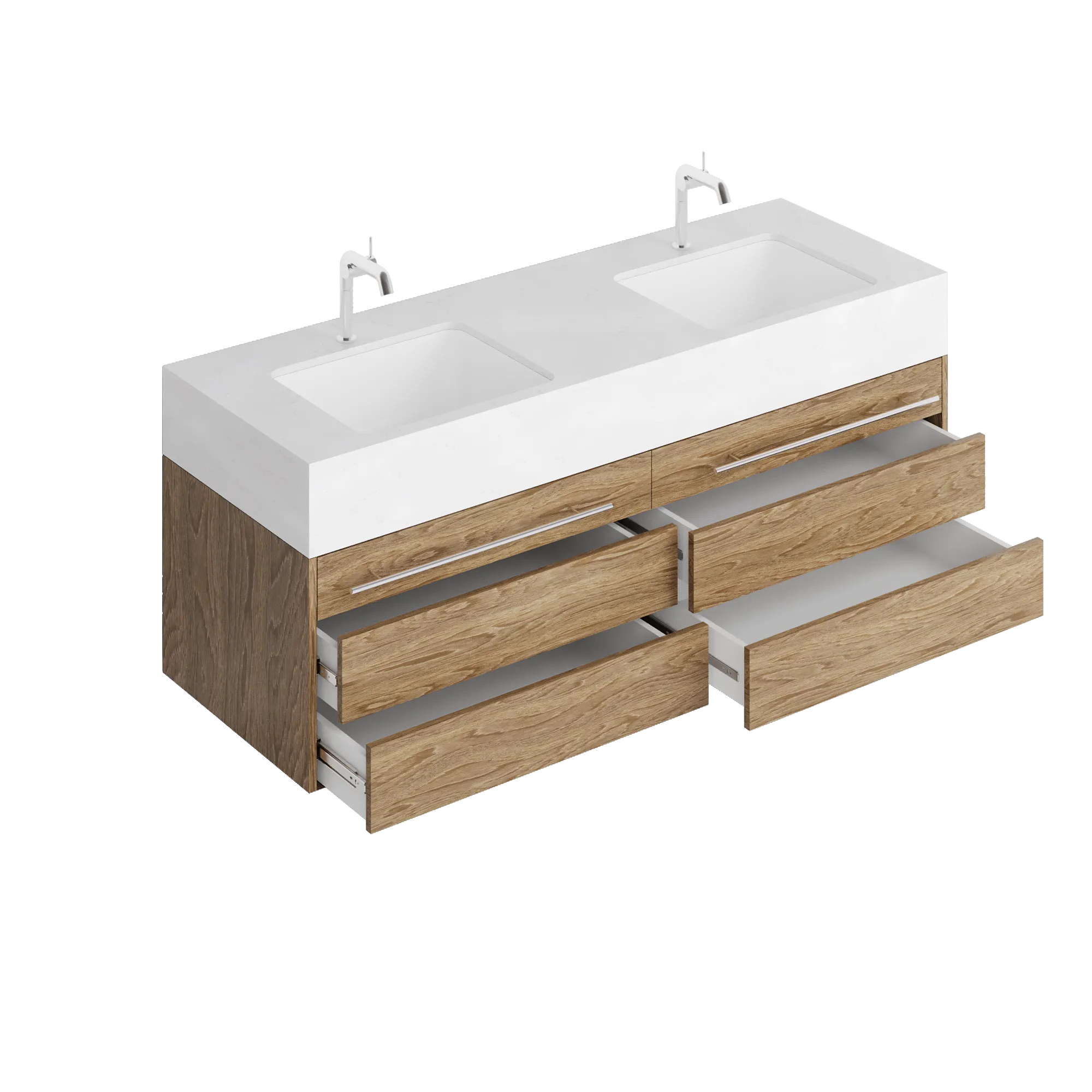 Роникон: Консольная тумба под раковину Дуб Канзас коричневый арт 5694, фото 3