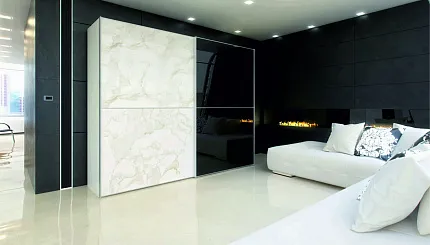 Роникон: Шкаф-купе ЛДСП Белый арт 10180, рис 1